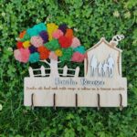 Suport chei tip casuta cu familie
