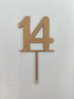 Topper tip număr aniversar,cu suport, din lemn de plop. - imagine 3