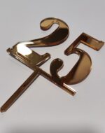 Topper tip numar aniversar, cu suport, din plexiglas (acril) oglinda - imagine 3