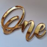 Topper "One to Ten" tip numar aniversar, fara suport, din plexiglas (acril) oglinda