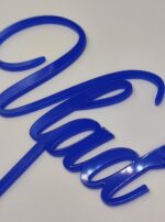 Topper tip nume aniversar, cu suport, din plexiglas (acril) colorat - imagine 2