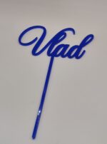 Topper tip nume aniversar, cu suport, din plexiglas (acril) colorat - imagine 3