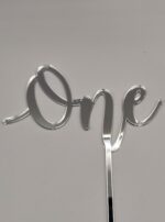 Topper "One to Ten" tip numar aniversar, cu suport, din plexiglas (acril) oglinda - imagine 4