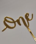 Topper "One to Ten" tip numar aniversar, cu suport, din plexiglas (acril) oglinda - imagine 3