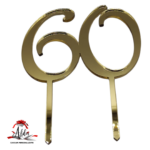 Topper numar aniversar, cu 2 suporti, din plexiglas (acril) oglinda - imagine 4