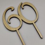 Topper numar aniversar,cu suport, din lemn de plop - imagine 4