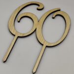 Topper numar aniversar,cu suport, din lemn de plop - imagine 3