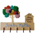 Suport chei cu licheni tip casuta cu inima si copac - imagine 3