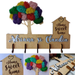 Suport chei cu licheni tip casuta cu inima si copac - imagine 2