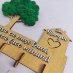 Suport chei cu licheni tip casuta cu inima si copac - imagine 7