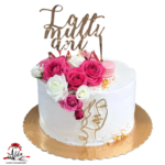 Topper "La multi ani cu nume personalizat", cu suport, din plexiglas (acril) oglinda - imagine 4