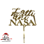 Topper "La multi ani cu nume personalizat", cu suport, din plexiglas (acril) oglinda - imagine 3