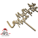 Topper "La multi ani mama si tata", cu suport, din lemn - imagine 3