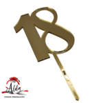 Topper tip numar aniversar,cu suport, din plexiglas oglinda. - imagine 2