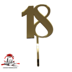 Topper tip numar aniversar,cu suport, din plexiglas oglinda.