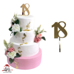 Topper tip numar aniversar,cu suport, din plexiglas oglinda. - imagine 3