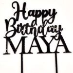 Topper „Happy Birthday cu nume personalizat”, cu suport, din plexiglas (acril) colorat - imagine 3