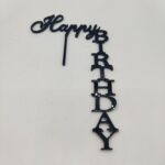 Topper vertical de tip L "Happy Birthday", cu suport, din plexiglas (acril) colorat - imagine 5