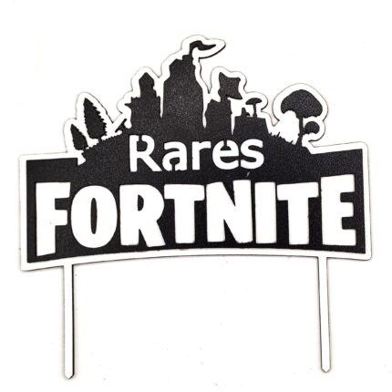 Topper FORTNITE cu nume si suport, din lemn MDF