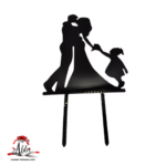 Topper siluete miri si copil, cu suport, din plexiglas (acril) colorat