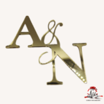Topper litere "Initiale" , fara suport, din plexiglas (acril) oglinda - imagine 2