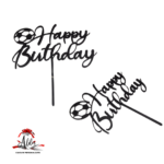 Topper „Happy Birthday + minge”, cu suport, din plexiglas (acril) colorat - imagine 3