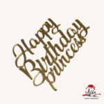 Topper "Happy Birthday princess!", fara suport, din plexiglas (acril) oglinda - imagine 2