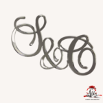 Topper litere "Initiale caligrafice" , fara suport, din plexiglas (acril) oglinda - imagine 3