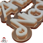 Topper dublu 2 nume suprapuse, fara suport, din plexiglas (acril) oglinda - imagine 3