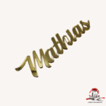 Topper "Nume caligrafic", fara suport, din plexiglas (acril) oglinda - imagine 2