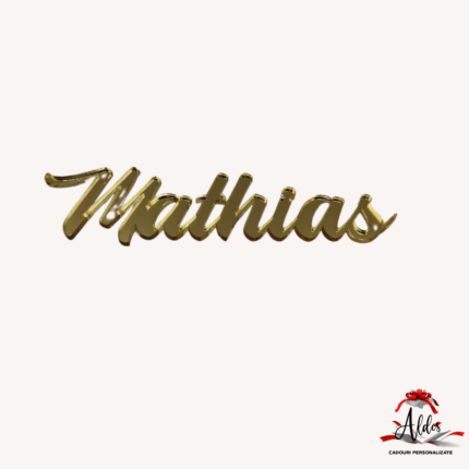 Topper "Nume caligrafic", fara suport, din plexiglas (acril) oglinda