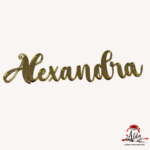 Topper "Nume caligrafic", fara suport, din plexiglas (acril) oglinda - imagine 3