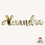 Topper "Nume caligrafic", fara suport, din plexiglas (acril) oglinda