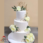 Topper litere „Initiale caligrafice” + inimioara, cu suport, din plexiglas (acril) oglinda - imagine 2