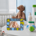 Rama foto bebe nou nascut cu figurine - imagine 4