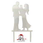 Topper siluete mama, tata si copil, cu suport, din plexiglas (acril) colorat - imagine 2
