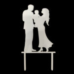 Topper siluete mama, tata si copil, cu suport, din plexiglas (acril) colorat