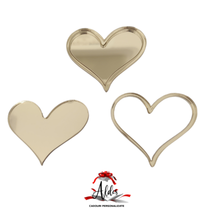 Set 10 inimioare din plexiglas (acril) oglinda