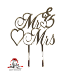Topper "Mr & Mrs", cu suport, din plexiglas (acril) oglinda - imagine 2