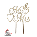 Topper "Mr & Mrs", cu suport, din plexiglas (acril) oglinda