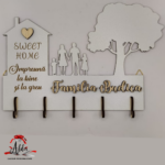 Suport chei tip casuta cu familie