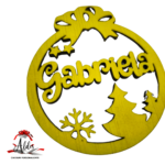 Glob dublu personalizat cu nume, din lemn, model 3 - imagine 6