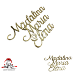 Topper 3 nume suprapuse, fără suport, din plexiglas (acril) oglindă