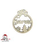 Glob dublu personalizat cu nume, din lemn, model 3 - imagine 5