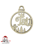 Glob dublu personalizat cu nume, din lemn, model 1 - imagine 4