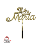 Topper 2 nume caligrafice suprapuse, cu suport, din plexiglas (acril) oglinda