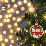 Glob dublu personalizat cu nume, din lemn, model 2