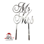 Topper "Mr & Mrs" suprapuse, cu suport, din plexiglas (acril) oglinda - imagine 3