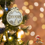 Glob dublu personalizat cu nume, din lemn, model 3