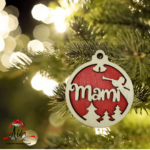 Glob dublu personalizat cu nume, din lemn, model 4